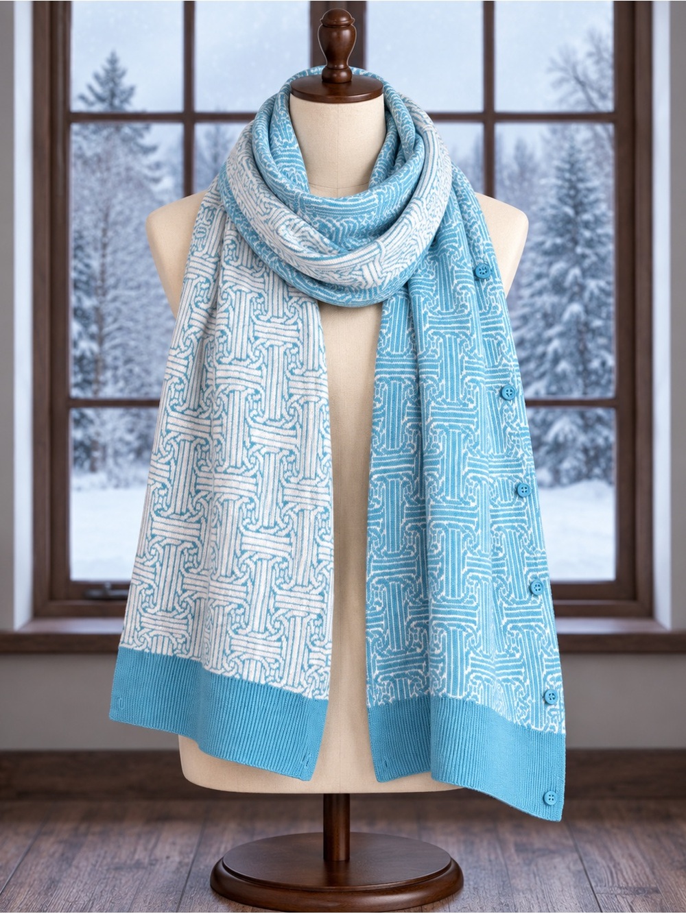 Papillon Vintage Reversible Bamboo Rayon Scarf